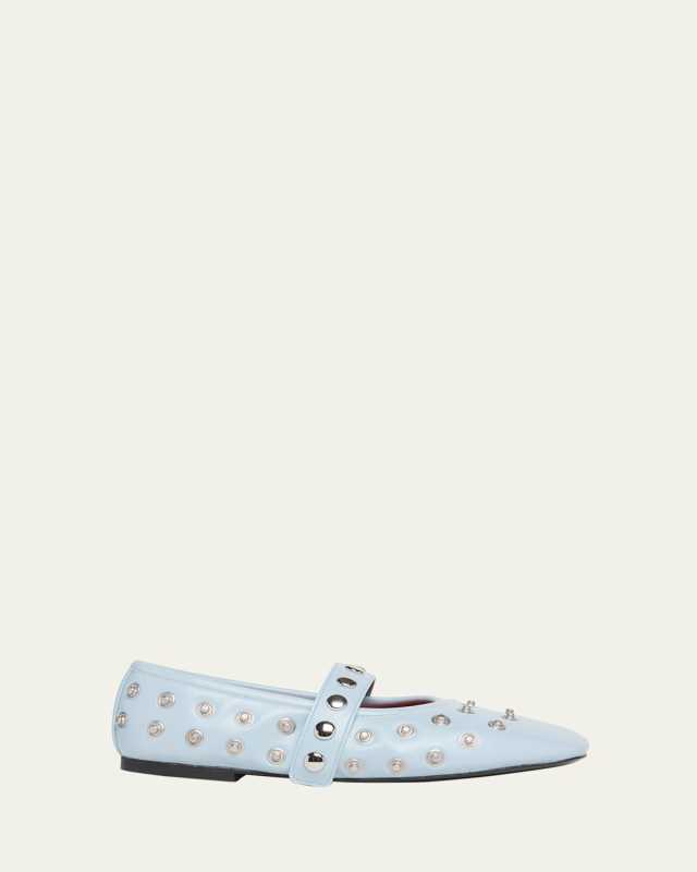 Ryder Studded Leather Mary Jane Ballerina Flats